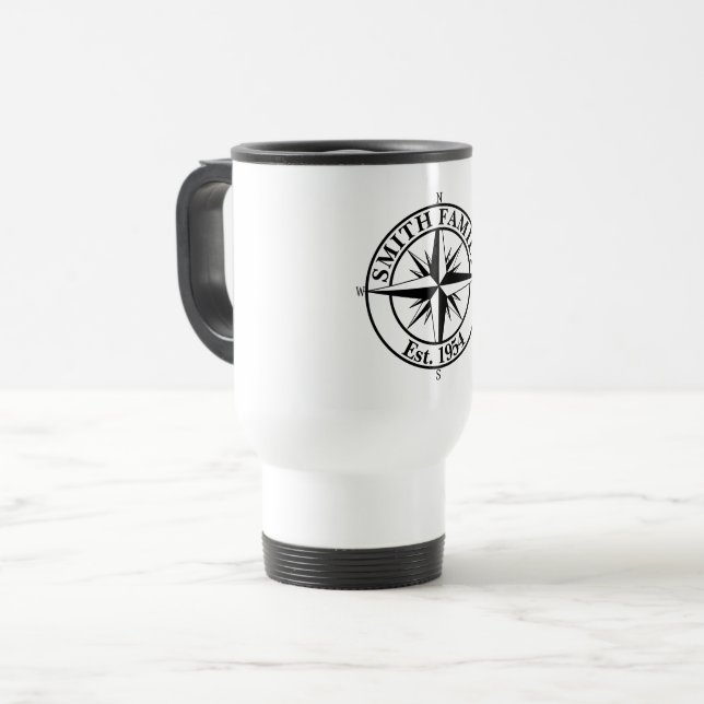 Taza De Viaje Emblema personalizable de monograma de estrella de (Anverso izquierdo)