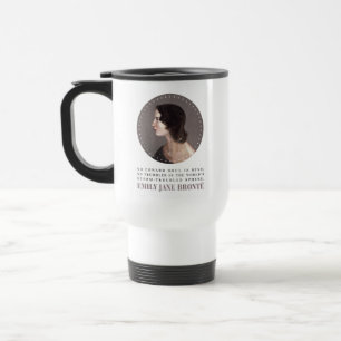 Taza De Viaje Emily Bronte Retrato y Cita - Sin Alma de Cobarde