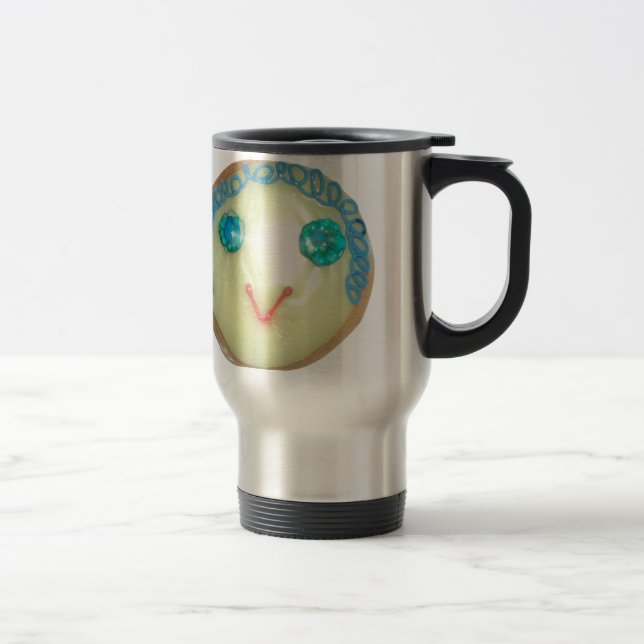 Taza De Viaje Emoji de pelo azul Arte Imprimir/Gráfico (Derecha)