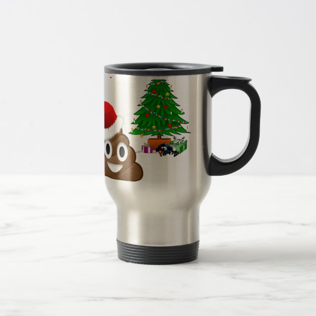 Taza De Viaje emoji de poo de navidades (Derecha)