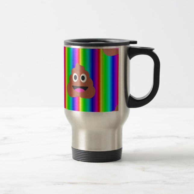 Taza De Viaje emoji de popó arco iris (Derecha)