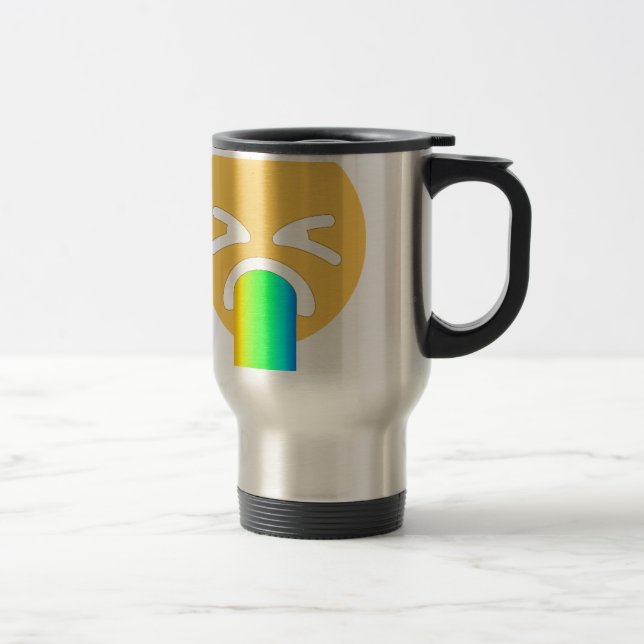 Taza De Viaje emoji de puke arco iris (Derecha)