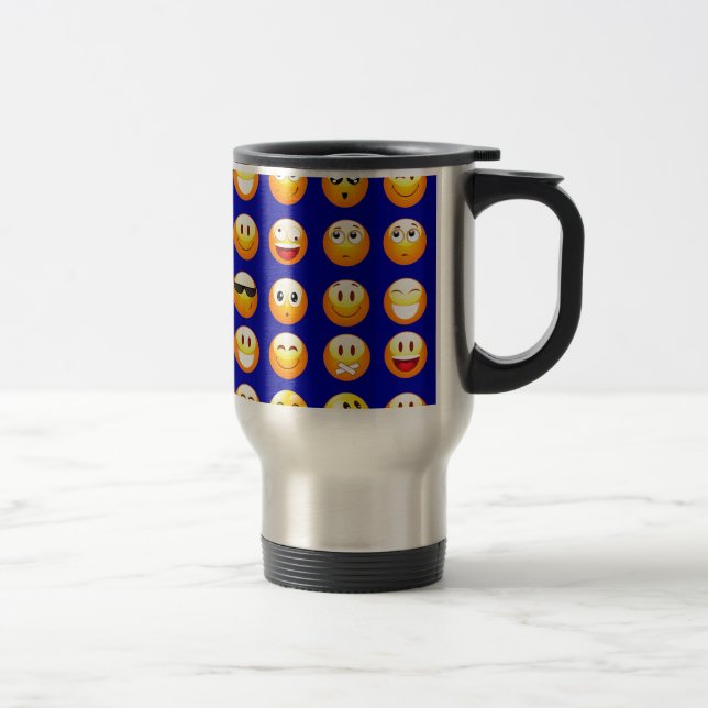 Taza De Viaje emojis azul oscuro (Derecha)