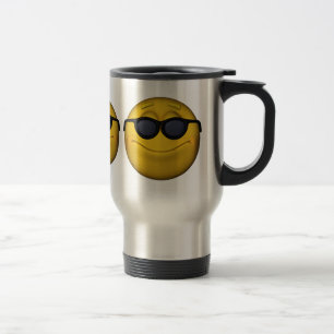 Taza De Viaje Emoticono Con Gafas De Sol