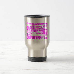 Taza De Viaje Empleados: Empleado más grande rosado