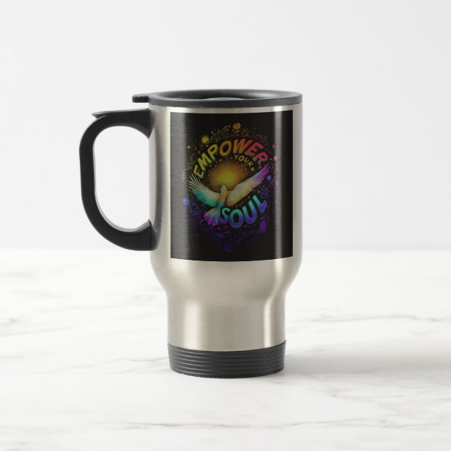 Taza De Viaje "Empodera tu alma" Café de viaje Mug (Izquierda)