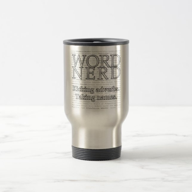 Taza De Viaje Empollón de la palabra (Centro)