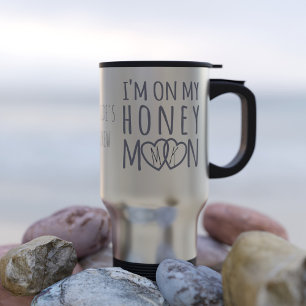 Taza De Viaje En mi luna de miel corazones entrelazados monogram