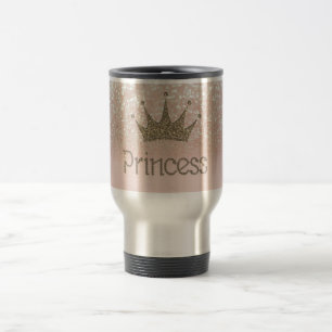 Taza De Viaje Encantadora Moda Tiara, princesa, Purpurina Bokeh