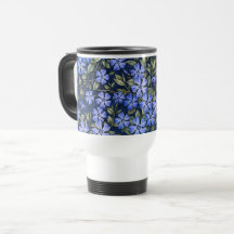 Encantadoras Flores de Vinca Dispersas Azul Profun