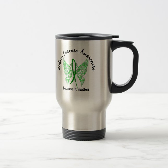 Taza De Viaje Enfermedad de riñón de la mariposa 6,1 del tatuaje (Derecha)