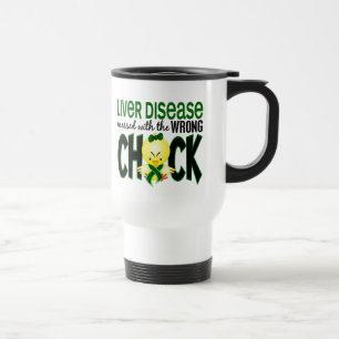 Taza De Viaje Enfermedad del higado ensuciada con el polluelo