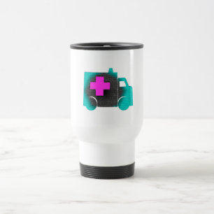 Taza De Viaje enfermera ambulancia azul cruz médico emt doctor m