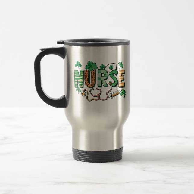 Taza De Viaje Enfermera de enfermería por día Regalos de San Pat (Izquierda)