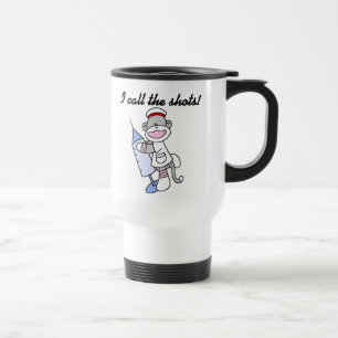 Taza De Viaje Enfermera del mono del calcetín llamo los regalos