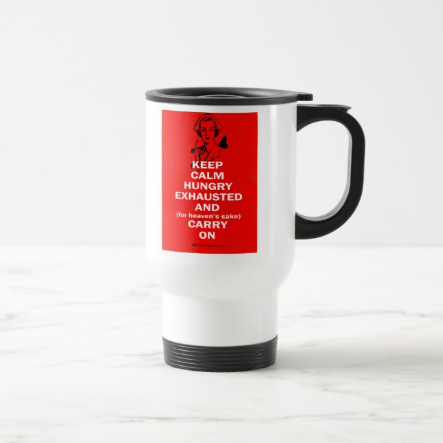 Taza De Viaje Enfermera - guarde la calma y continúe (Derecha)
