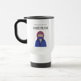 Taza De Viaje Enfermera ilustracion Azufre y HIjab Gracias