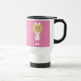 Taza De Viaje Enfermera linda del dibujo animado personalizada