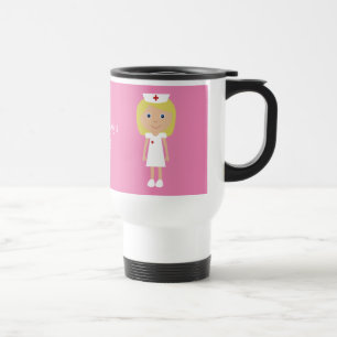 Taza De Viaje Enfermera linda del dibujo animado personalizada