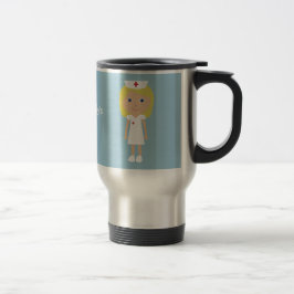 Taza De Viaje Enfermera linda del dibujo animado personalizada