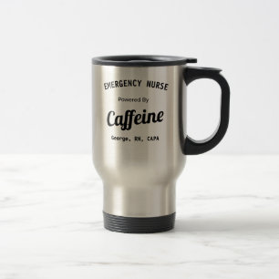 Taza De Viaje Enfermera Personalizada Impulsada por Cafeína