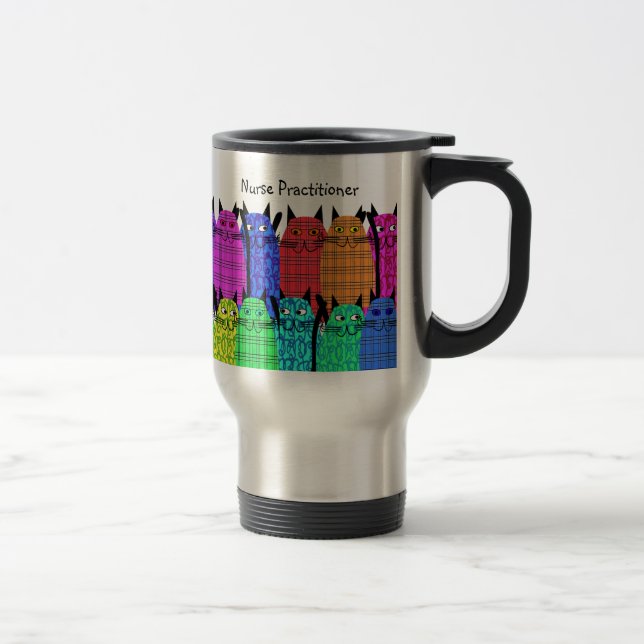 Taza De Viaje Enfermera practicante Viaje Mug Gatos (Derecha)