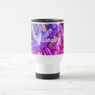 Taza De Viaje Enfermera purpurina apariencia medicación píldora