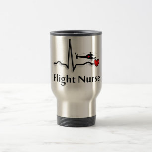 Taza De Viaje Enfermera QRS del vuelo y diseño del helicóptero