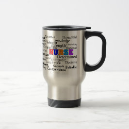 Taza De Viaje Enfermera que describe los regalos de las palabras