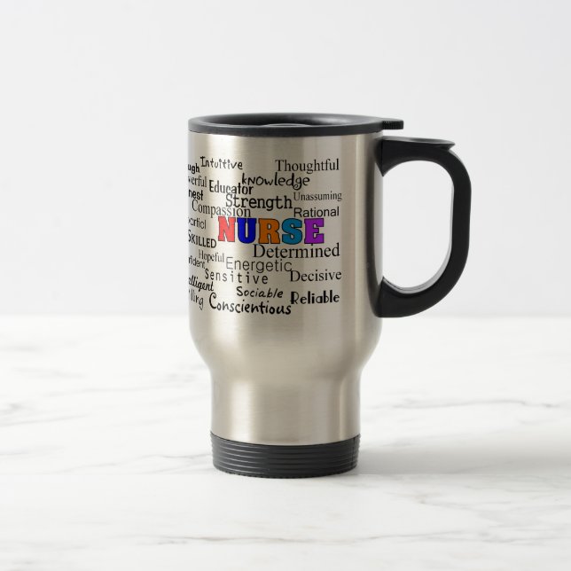 Taza De Viaje Enfermera que describe los regalos de las palabras (Derecha)