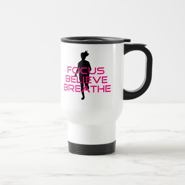 Taza De Viaje Enfoque rosa cree que respirar (Derecha)
