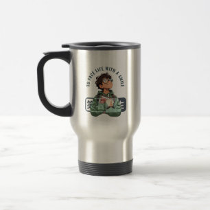 Taza De Viaje Enfrentar la vida con una sonrisa