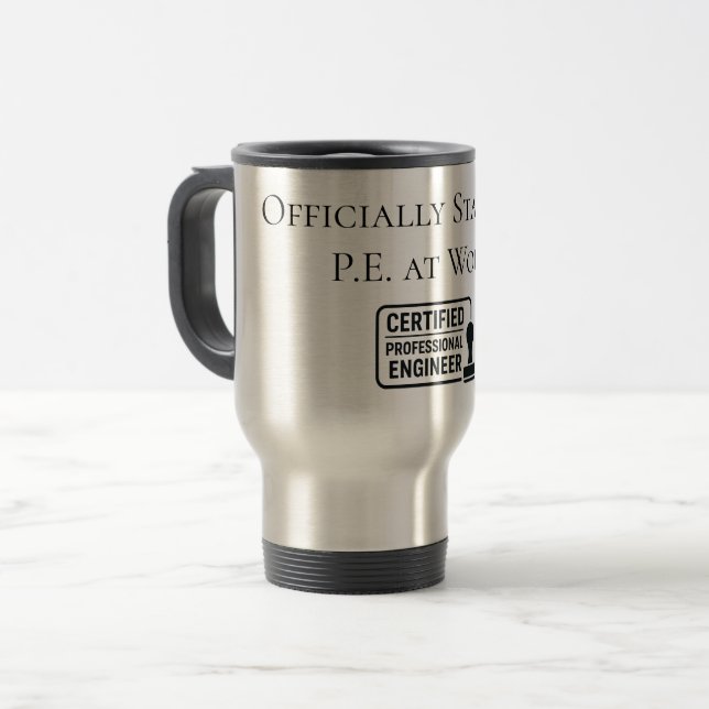 Taza De Viaje Enhorabuena de Ingeniero Profesional Certificado (Anverso izquierdo)