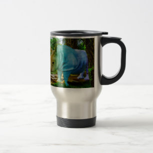Taza De Viaje Entorno tropical exuberante del rinoceronte de Sli