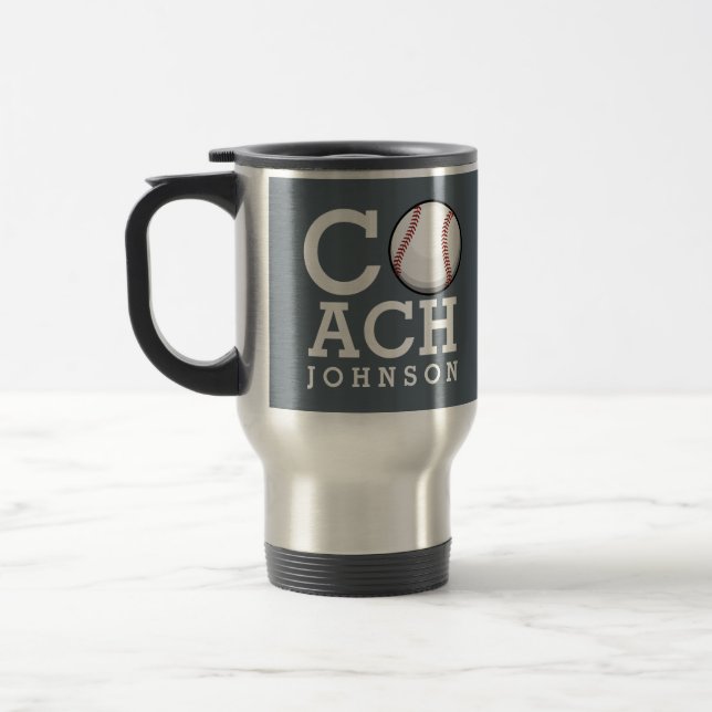 Taza De Viaje Entrenador de béisbol conocido de encargo (Izquierda)