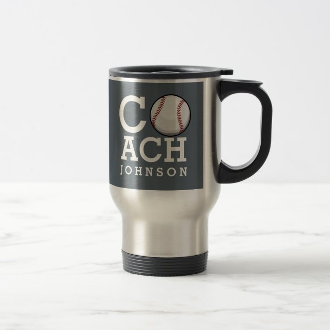 Taza De Viaje Entrenador de béisbol conocido de encargo (Derecha)