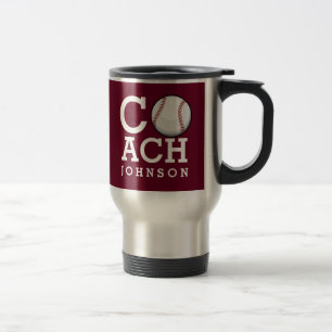 Taza De Viaje Entrenador de béisbol conocido de encargo Borgoñ