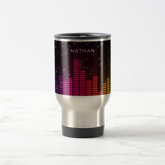 Taza De Viaje Equalizer Disco Ilumina Volumen de Música Personal (Centro)