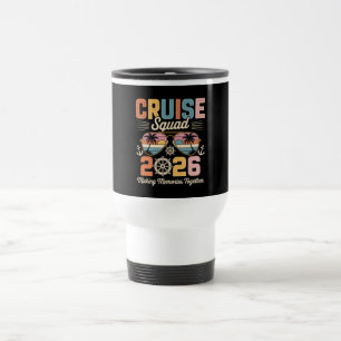 Taza De Viaje Equipo de crucero 2026 Vacaciones familiares Retro