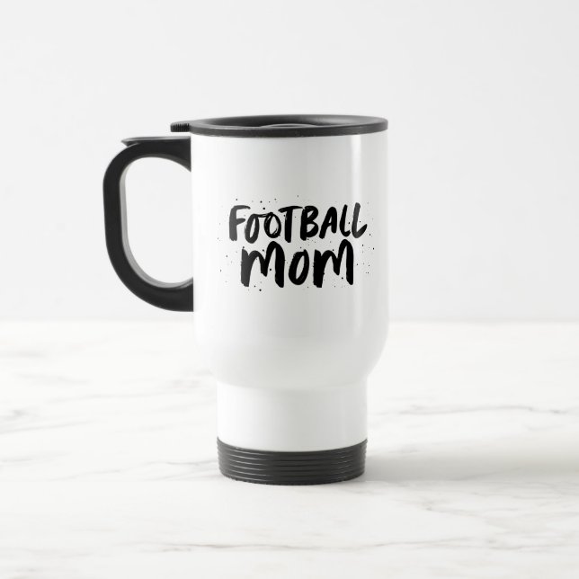 Taza De Viaje Equipo de fútbol mamá estilo negro personalizado (Izquierda)