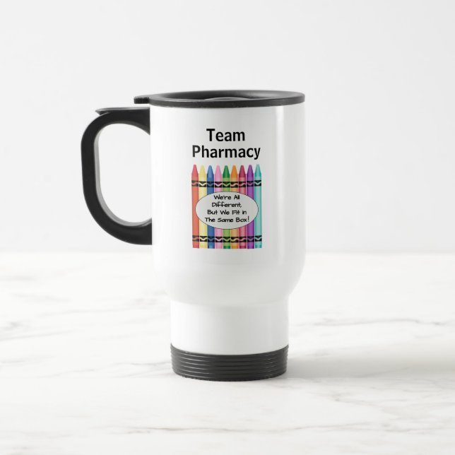 Taza De Viaje Equipo de Técnico de Farmacia Personalizado (Izquierda)
