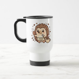 Taza de viaje Erizo Kawaii Café Bonito