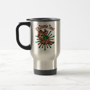 Taza De Viaje ¡Es hora de Zoomie! Navidades renos