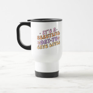 Taza De Viaje Es un hermoso día para salvar vidas enfermera retr