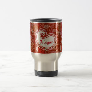 Taza De Viaje Escarlata rojo Paisley