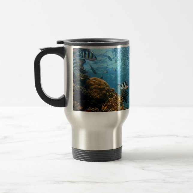 Taza De Viaje Escena submarina del buceo de Scuba Personalizada (Izquierda)