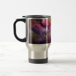 Taza De Viaje Escenario vibrante abstracto de arte en la nube de