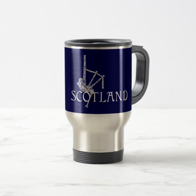 Taza De Viaje Escocia Bagpipes, diseño escocés (Anverso derecho)