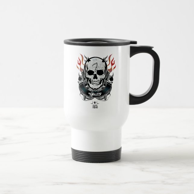Taza De Viaje Escuadrón suicida | Diablo Skull & Flames Tattoo A (Derecha)