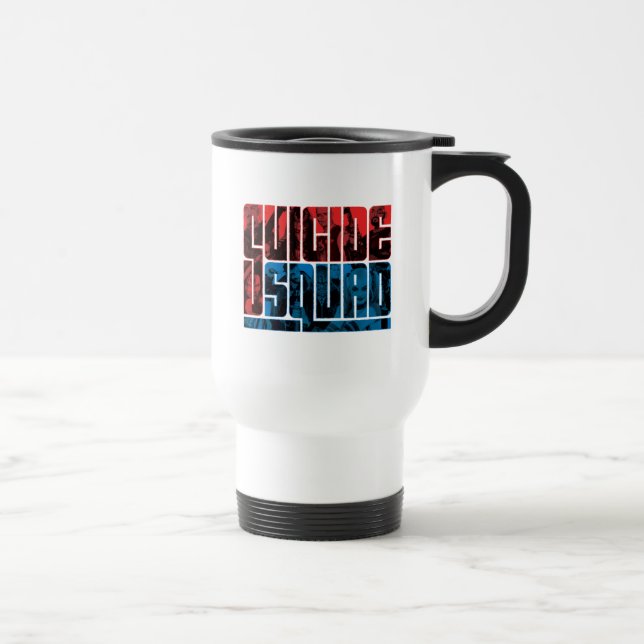 Taza De Viaje Escuadrón suicida | Logo rojo y azul (Derecha)